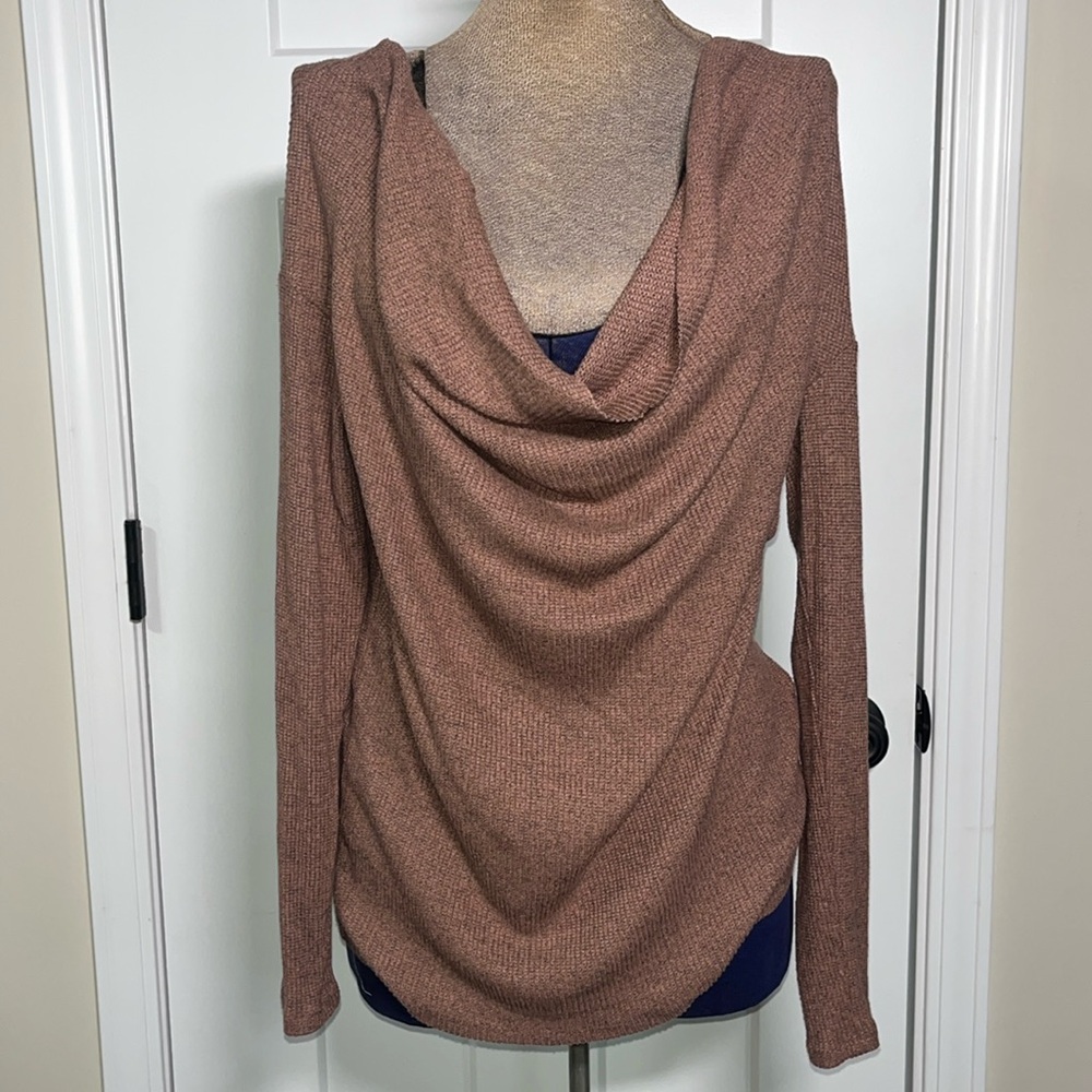 Anthropologie Scoop Cowl Neck Cozy Knit Top Size M